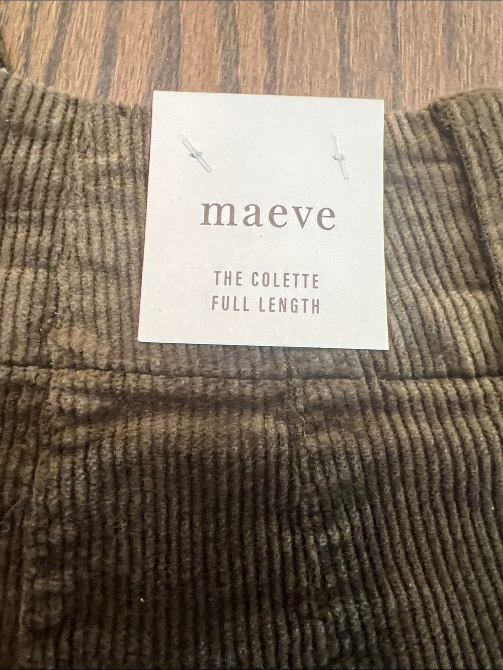 Anthropologie Maeve The Colette Full Length Corduroy Green Pants NWT 28 - Picture 6 of 10